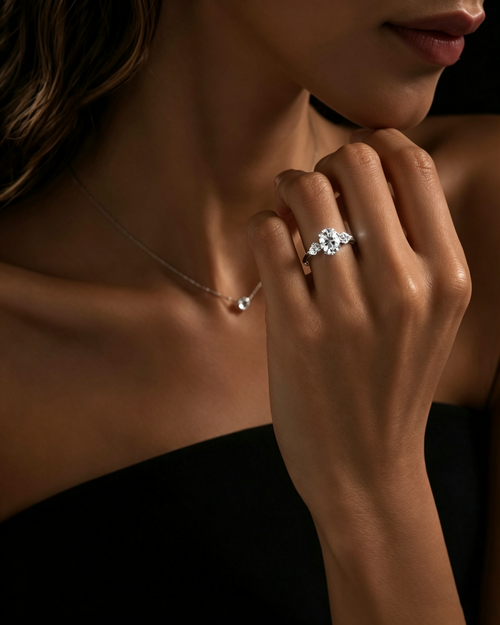 Large Oval Cubic Zirconia Ring