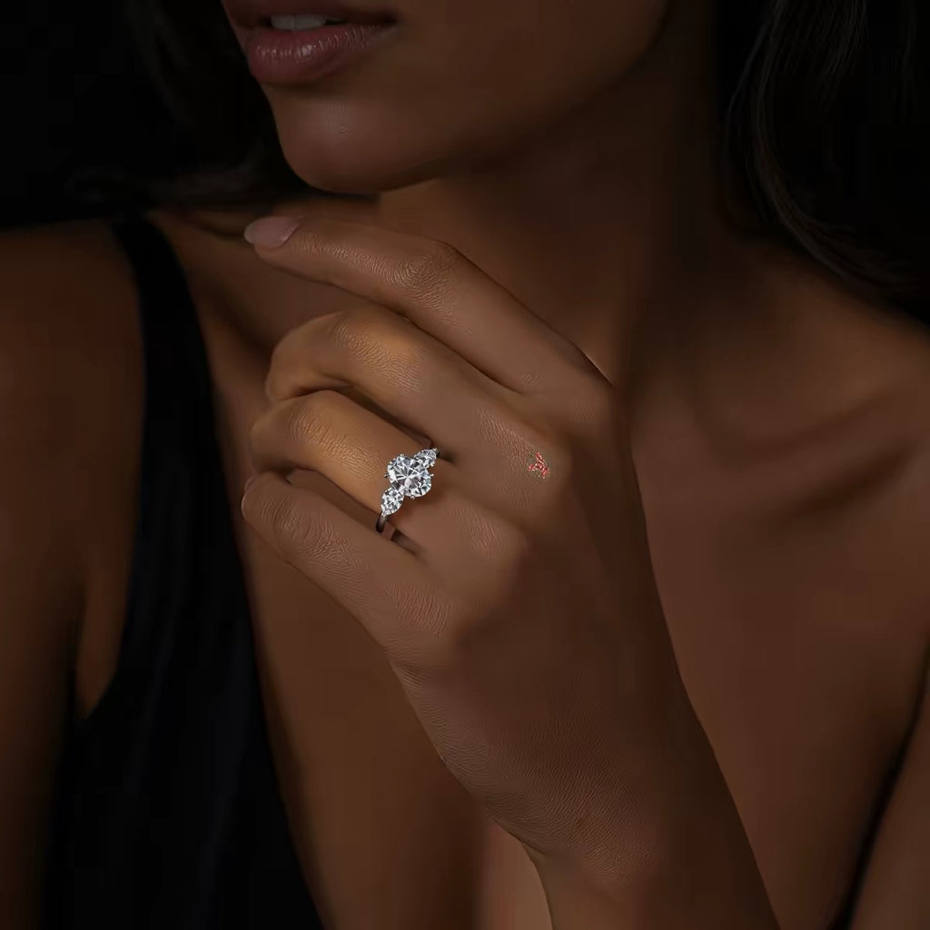 Large Oval Cubic Zirconia Ring