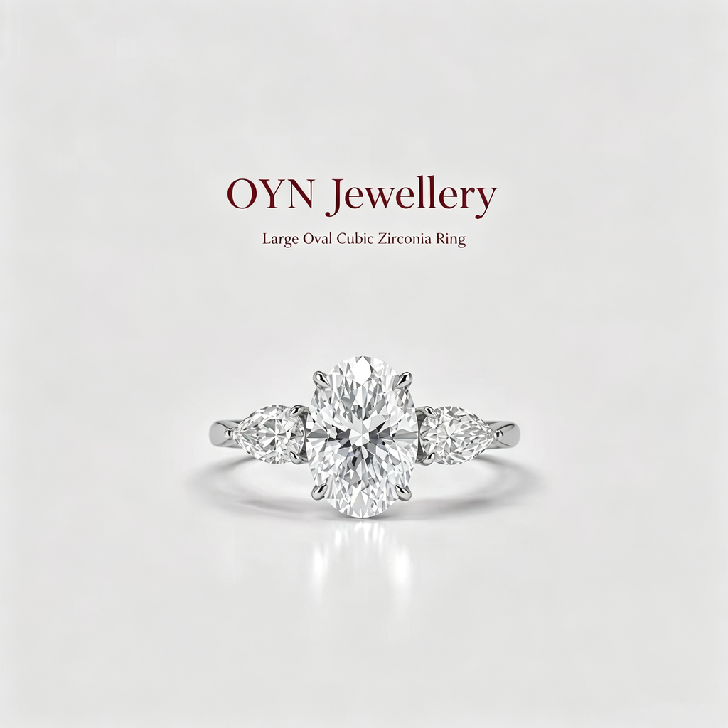Large Oval Cubic Zirconia Ring