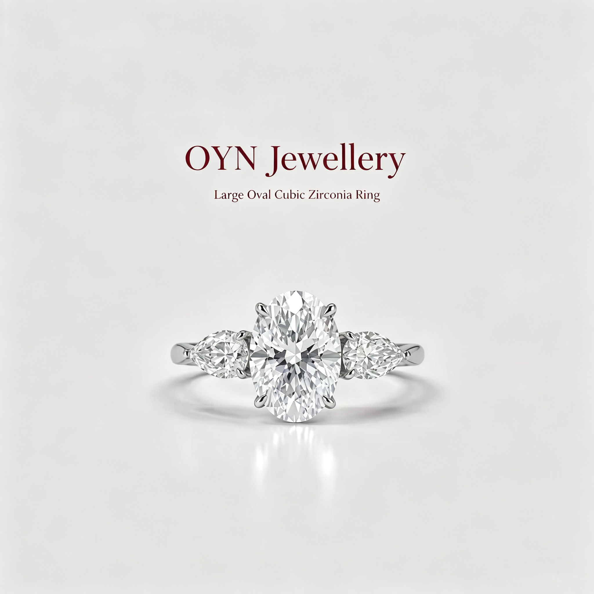 Large Oval Cubic Zirconia Ring