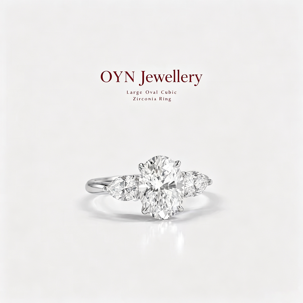Large Oval Cubic Zirconia Ring