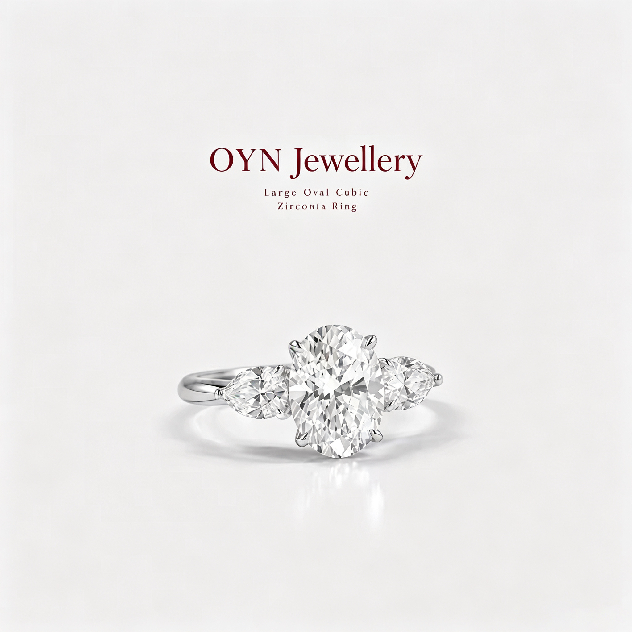 Large Oval Cubic Zirconia Ring