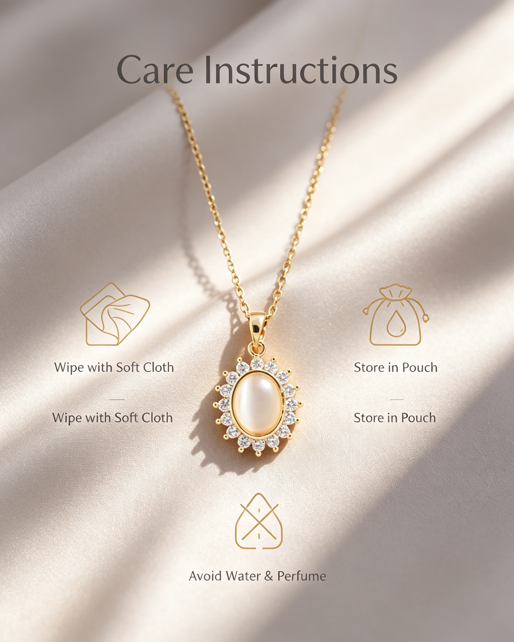Moonstone Halo Pendant Necklace