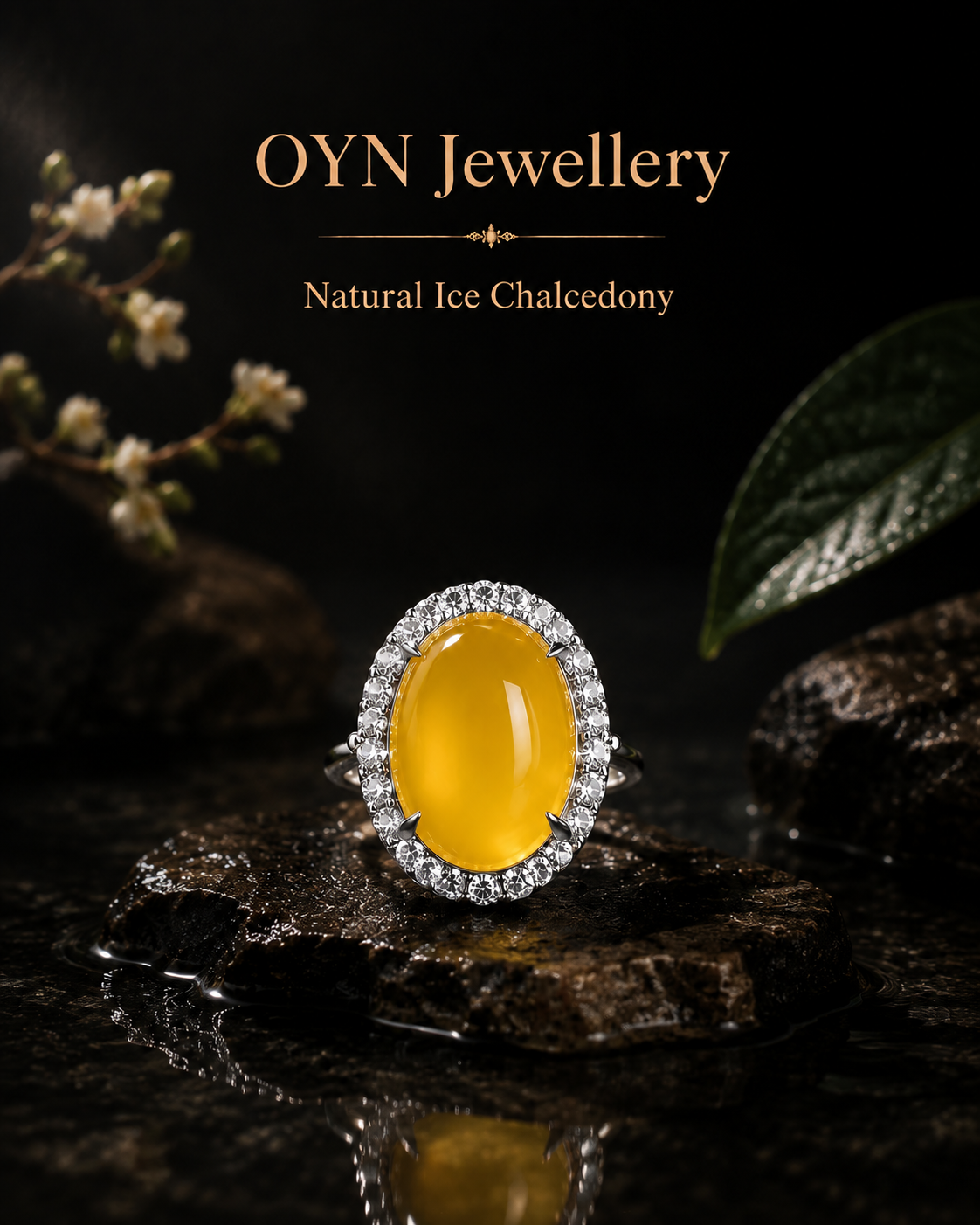 Natural Ice Chalcedony Ring | 925 Sterling Silver Open Band | Multi-Color Oval Gemstone
